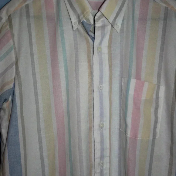 Vintage Career Club Short Sleeve Large Pastel Button Down Shirt - Picture 14 of 14